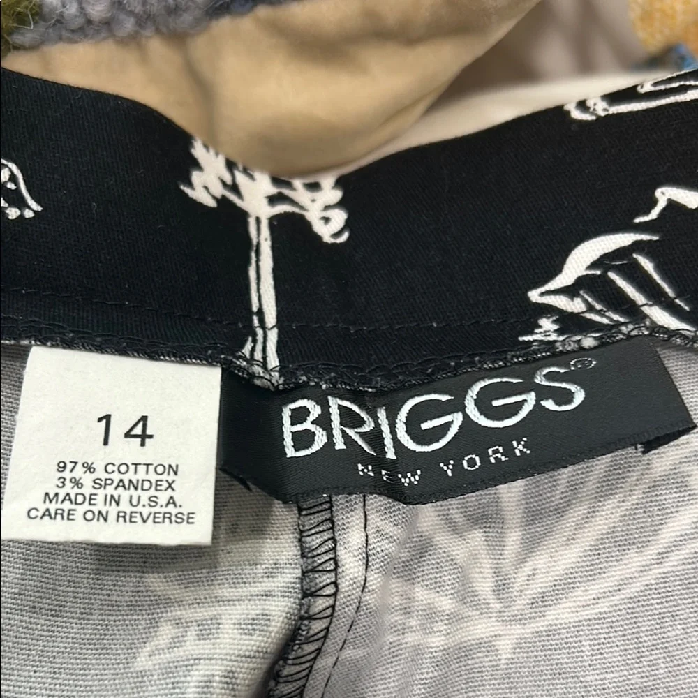 Briggs New York Black and White wide leg Cropped Pants